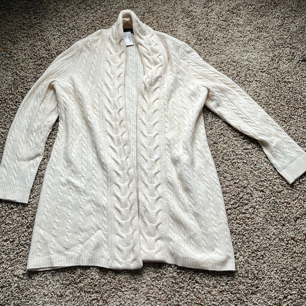 Nwt Lauren Ralph Lauren XL Wool Blend Cream Cardigan